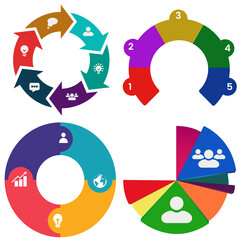 Business infographics. Set of pie chart	