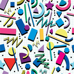 vector seamless 80s or 90s background pattern