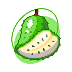 Soursop fruit drawing illustration design