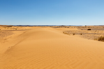 Fototapeta na wymiar beautiful sand dune in the Sahara desert. Morocco
