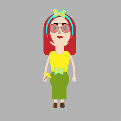 illustration of a beauty cartoons characters use accessories