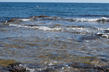 the sea receding to the horizon