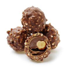 chocolate candy on white background