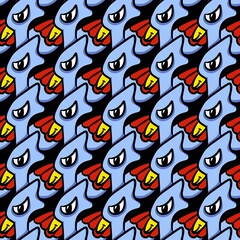 seamless pattern of cute bird cartoon