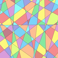 Colorful background and different size geometric shapes. Wrapping or gift paper design.