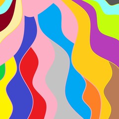 Colorful curvy stripes. Wrapping or gift paper design.