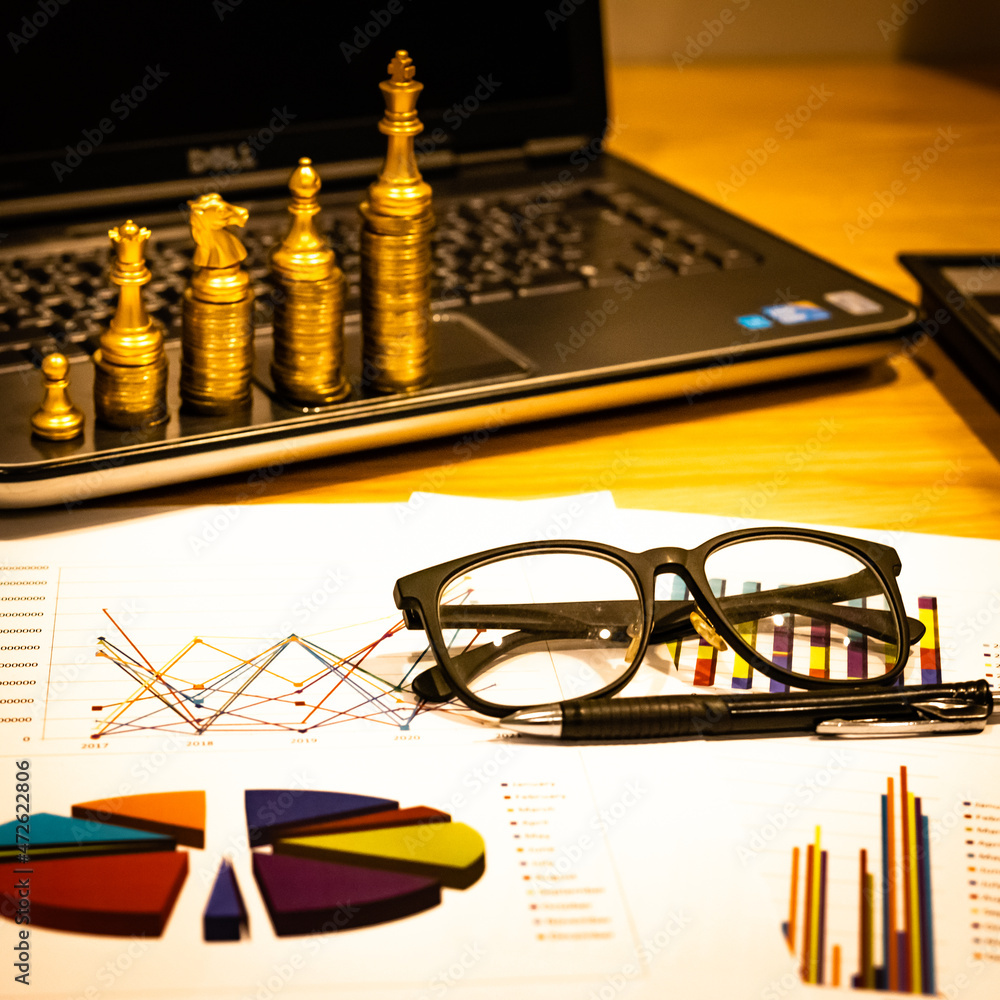 Poster chess board game to represent the business strategy with competition in the world market. and find o