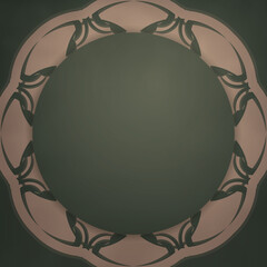 Template Congratulatory Brochure in green color with a brown mandala pattern for your congratulations.