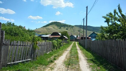 Fototapeta na wymiar Summer walk in the village of Shiryaevo. Samarskaya Luka National Park!
