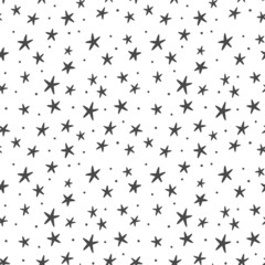 Vector seamless pattern with Christmas, Birthday party stars