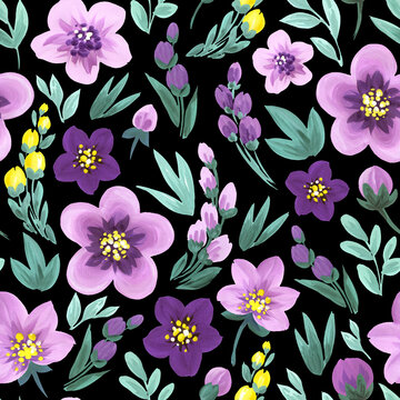 Seamless floral pattern. Design for wallpaper, fabric, wrapping paper, cover and more.