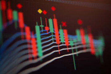 Business graph background: Analysis business accounting on info sheets. Businessman hand working on analyzing investment charts for Gold market, Forex market and Crude oil trading market.	
