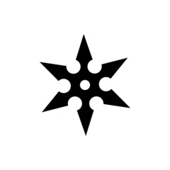 Silhouette ninja star weapon Shuriken.