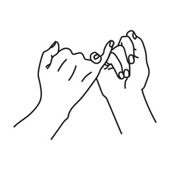  Pinky Promise hands icon vector