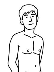 Fototapeta premium black and white of cute man for coloring