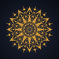 Golden Arabesque Luxury Mandala Pattern Background with Arabic Islamic East Style. Stylish Decorative Mandala Design for Print, Poster, Cover, Brochure, Flyer, Banner.
