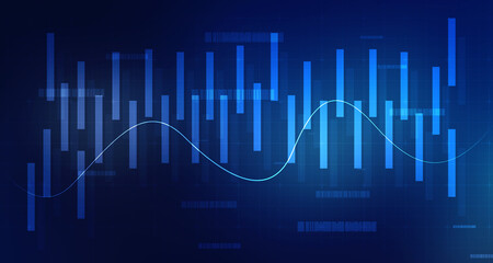 2d rendering Stock market online business concept. business Graph 