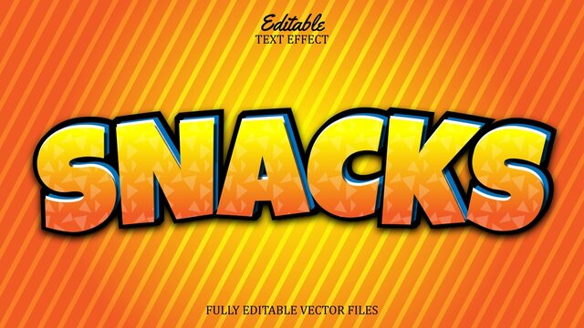 snacks theme text effect