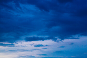 dark blue sky evening after rain