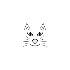 cute cat icon vector illustration symbol