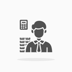 Accountant icon. Solid or Glyph style. Enjoy this icon for your project.