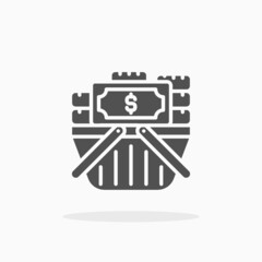 Cash icon. Solid or Glyph style. Enjoy this icon for your project.
