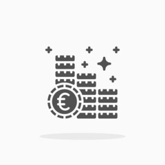 Euro Coins icon. Solid or Glyph style. Enjoy this icon for your project.