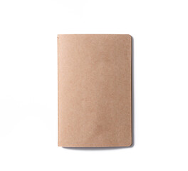 brown cover recycle paper notebook isolated on white background