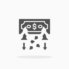 Money Loss icon. Solid or Glyph style. Enjoy this icon for your project.