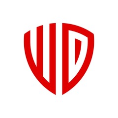 Initial Letter WD Shield logo design vector