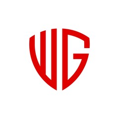 Initial Letter WG Shield logo design vector
