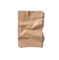 Collection of Recycled paper,crumpled paper,unfolded piece paper on white background