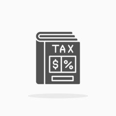 Tax Book icon. Solid or Glyph style. Enjoy this icon for your project.