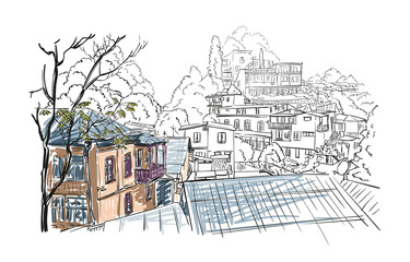 tbilisi houses on hill
