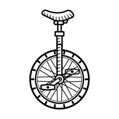 Unicycle coloring page for kids. Monowheel bicycle - 472631270