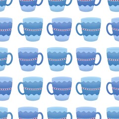 christmas pattern with cute cups
