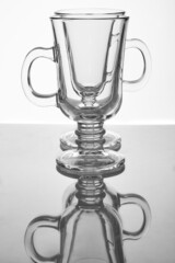 glass glasses on white background with reflection