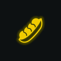 Beans yellow glowing neon icon
