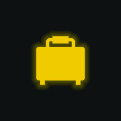 Baggage Silhouette yellow glowing neon icon