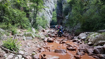 Private enduro motorcycle circuit, in the middle of the mountains and nature.