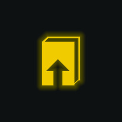 Book yellow glowing neon icon