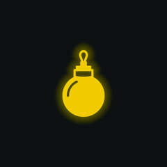 Bauble yellow glowing neon icon