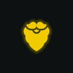 Beard yellow glowing neon icon