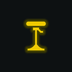 Bar Stool yellow glowing neon icon