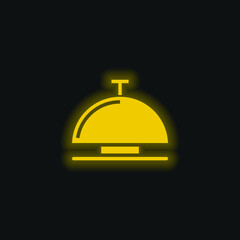 Bell yellow glowing neon icon