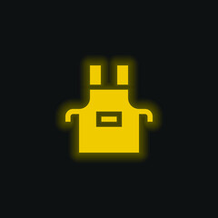 Apron yellow glowing neon icon