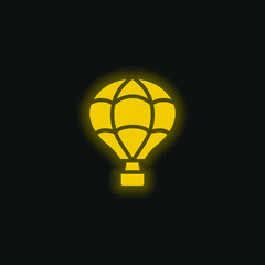 Air Balloon yellow glowing neon icon