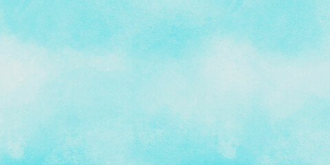 Watercolor light blue frame background texture. Aquarelle abstract sky blue backdrop. Watercolour horizontal trendy template.