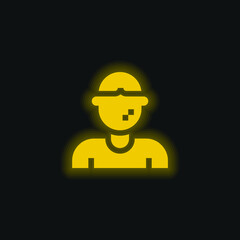 Allergy yellow glowing neon icon
