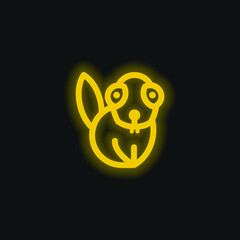 Beaver yellow glowing neon icon